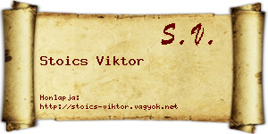 Stoics Viktor névjegykártya